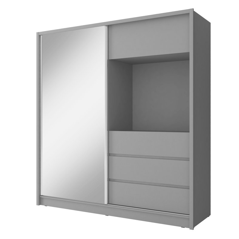 Aghilas 2 Door Manufactured Wood Wardrobe, Grey Matt