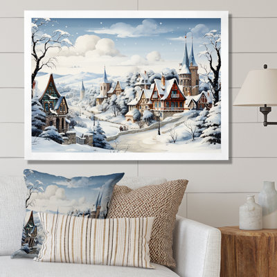 «Frost Holiday Christmas Village II - Winter Landscape», art mural