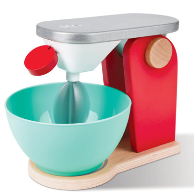 Hape: ensemble de cuisson en bois - rouge - appareil de cuisine en bois, pales à filer, cuisson réaliste, jeu interactif, enfants de 3 ans et plus