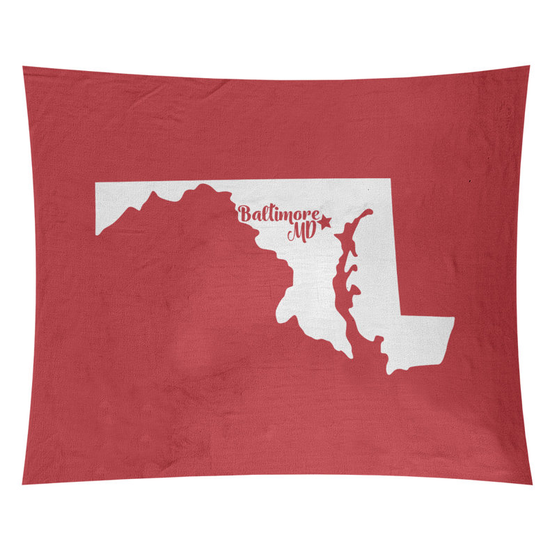 Tapisserie de Baltimore, Maryland, H 68 po x l 80 po, Rouge