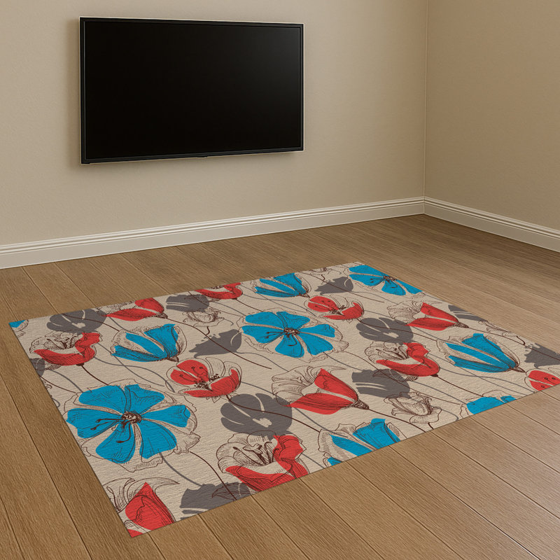 Floral Area Rug, Runner 70 x 140 cm