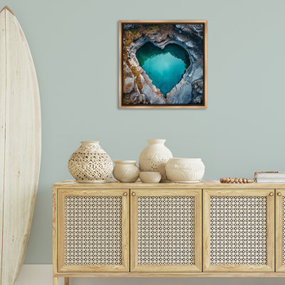 Art mural sur toile flottante encadrée en forme de cœur