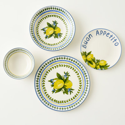 Lemoncello 24 Piece Porcelain Dinnerware Set