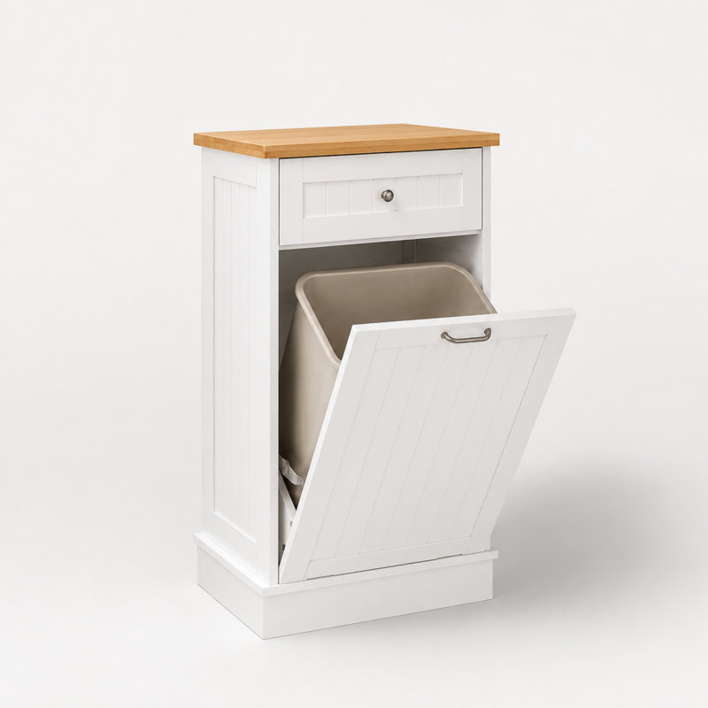 Armoire poubelle inclinable Havant, Blanc