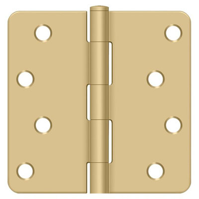 Charnière Deltana S44R44, 4 po x 4 po x 1/4 po, de style résidentiel en laiton brossé