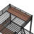 Queen Over Twin & Twin Metal Bunk Bed with Storage Shelves and Stairs-195487259