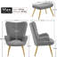 Boucle Accent Chair, Upholstered Armchair with Footstool-376201858