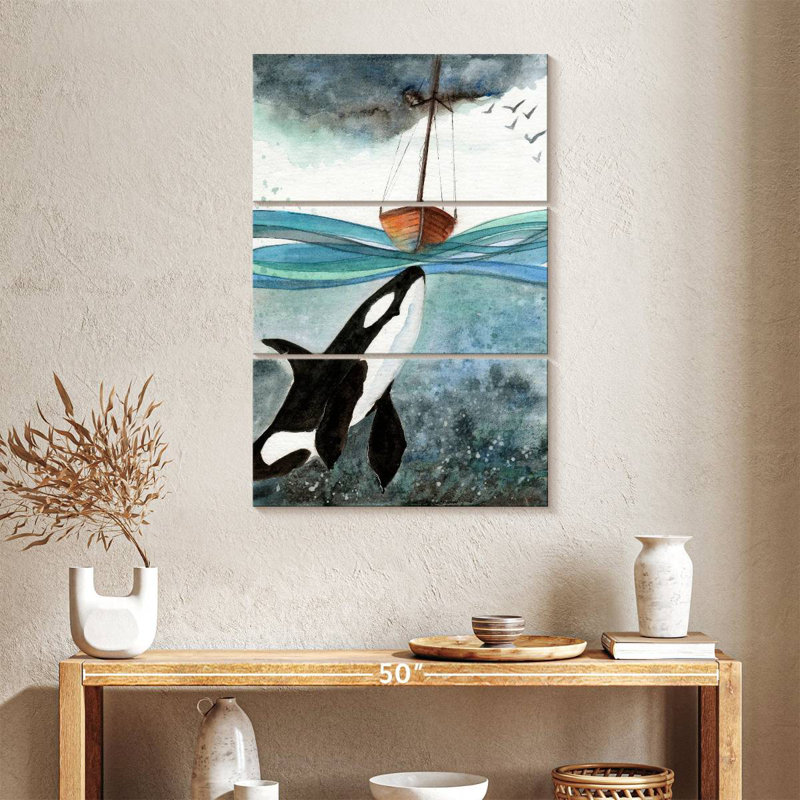 Brampt Whale Under Boat, 38'' H x 24'' W