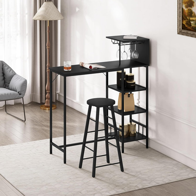 Javor Metal Base Dining Table, Black, Black