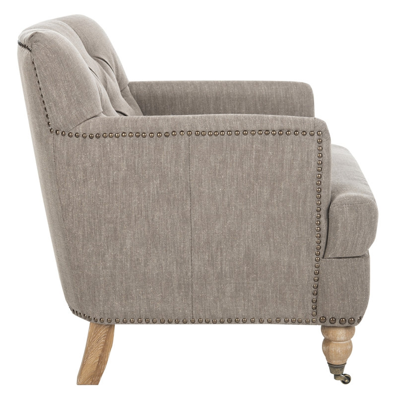Fauteuil club Atkison, 100 % lin taupe