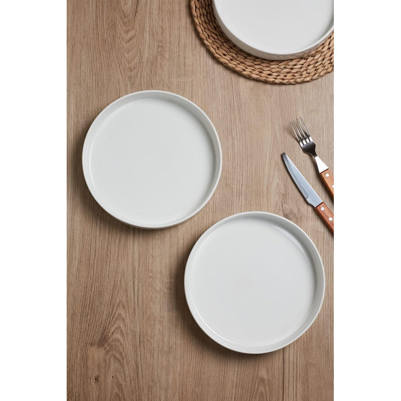 4-Piece Stoneware Pasta Bowl Set- Service For 4, White