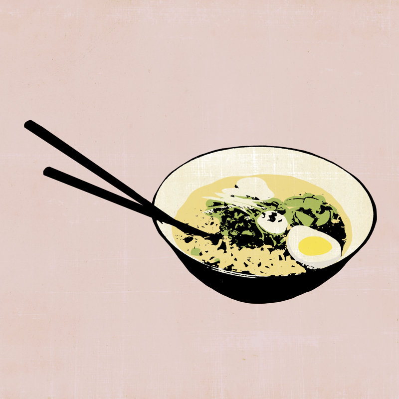 Ramen Bar I by Annie Warren - Wrapped Canvas Painting, 91cm H x 91cm W x 3.8cm D