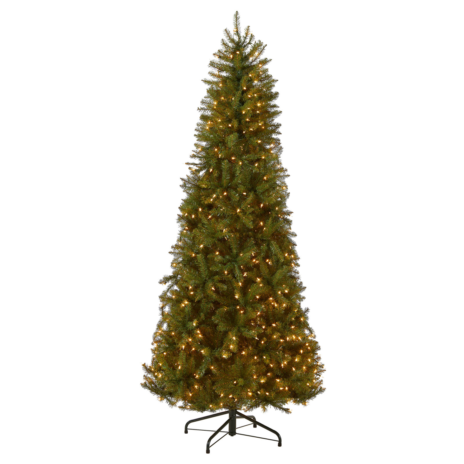 The Holiday Aisle® Dunhill Fir Slim Tree with Clear Lights, 7.5' H