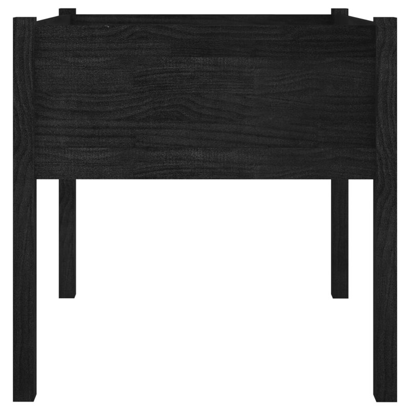 Najya Wood Pot Planter, Black, 27.6" H x 27.6" W x 27.6" D