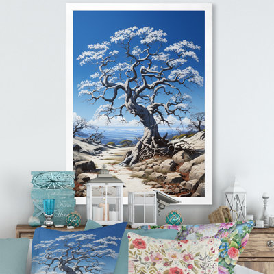 Arbre harmonie sur fond bleu - Art mural sur toile floral et botanique