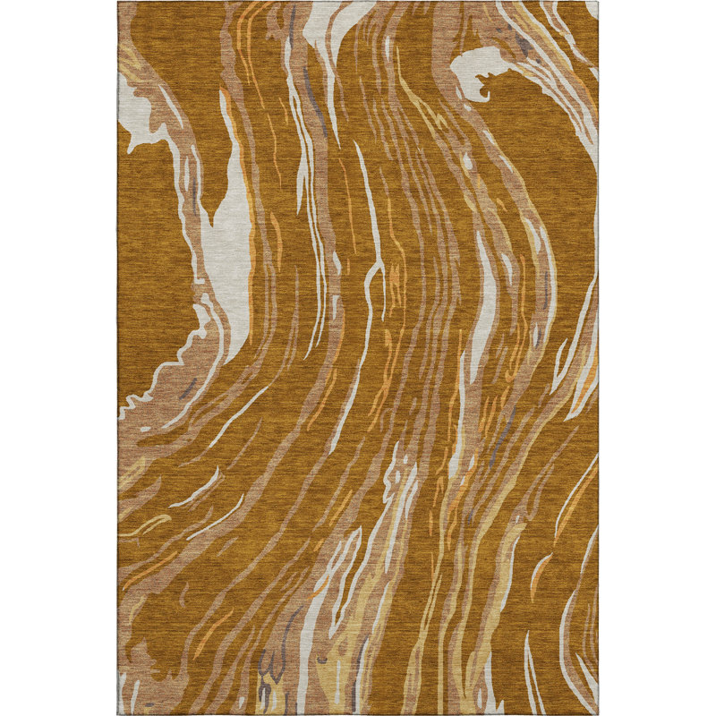 Premium Machine Washable Cortes AMF1037 Swirls Rug, Rectangle 2'6" x 3'10"