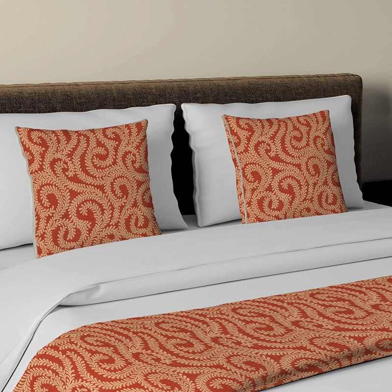 Petya Rayon Geometric Shapes Bedspread, Burnt Orange