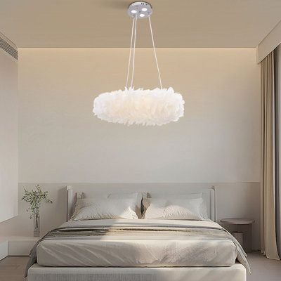 Modern Feather Pendant Light Ceiling Mounted Lighting Fixture