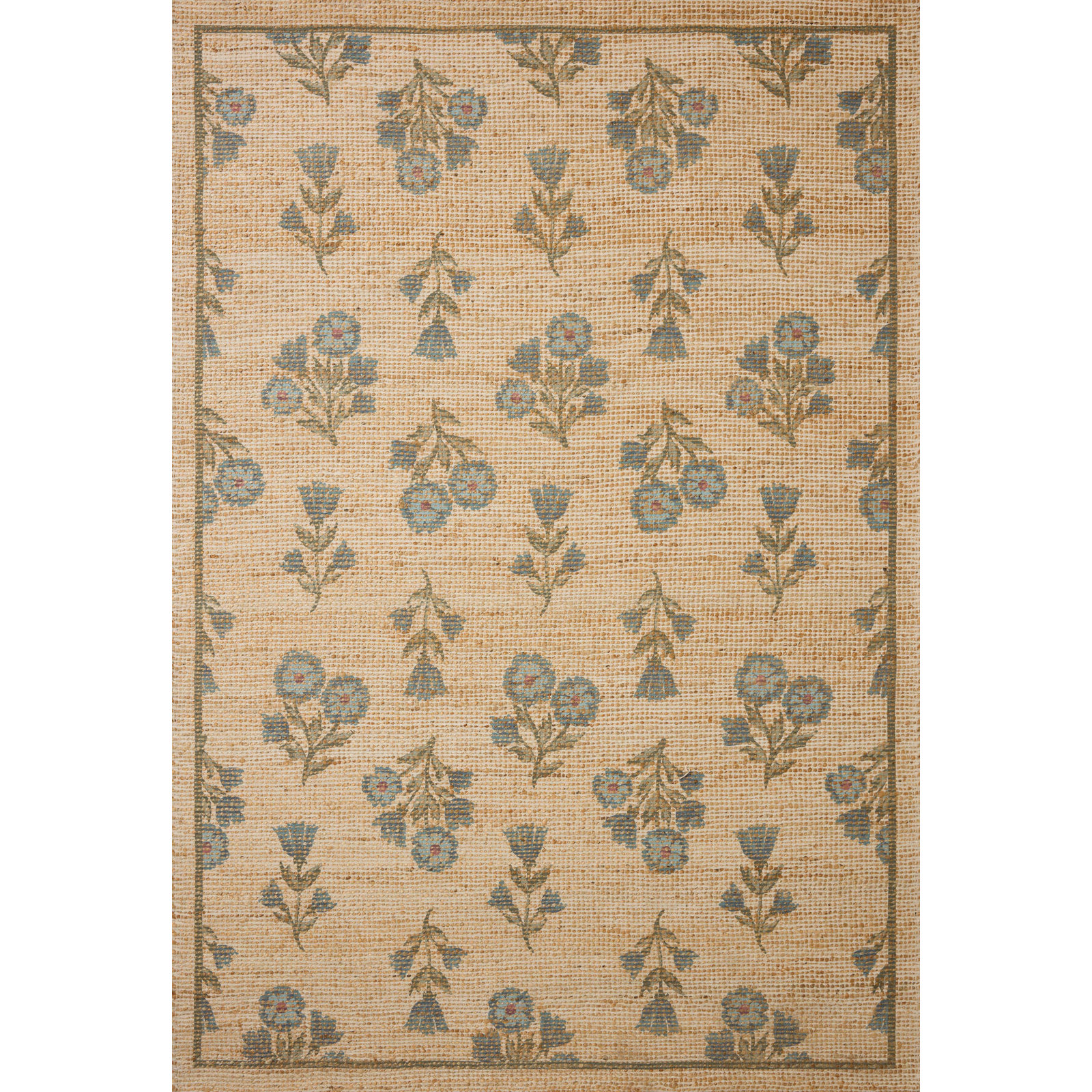 Rue Moss / Blue Area Rug, Square 1'6"