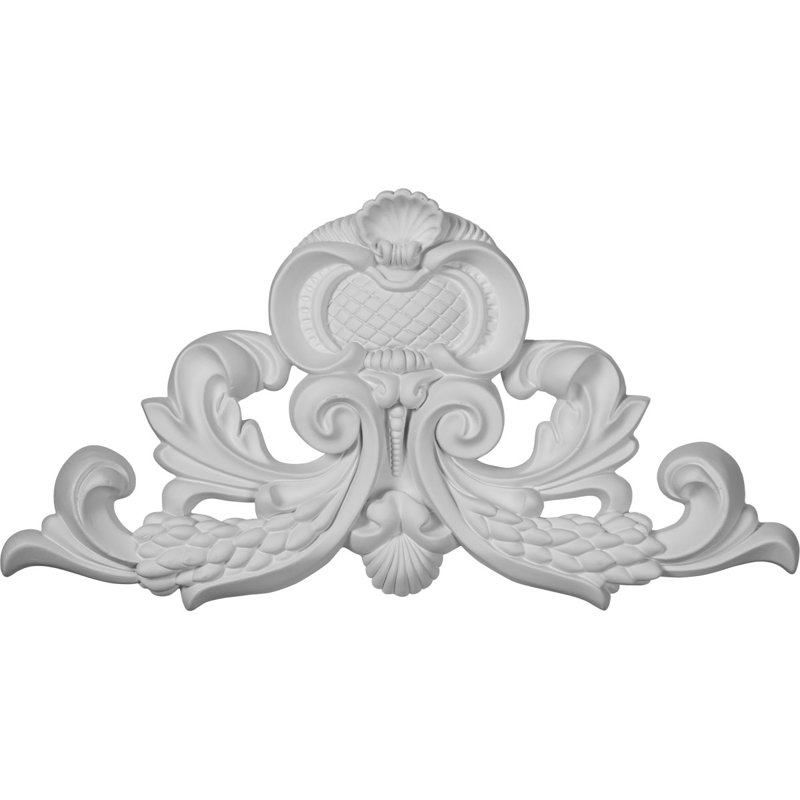 Hamilton 15.25" White Polyurethane Crown Onlay Scroll