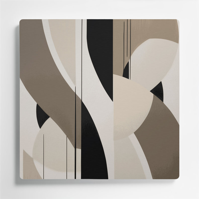 Abstract Shapes 63 Gray Metal Wall Art, 8" H x 8" W