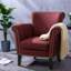 Fauteuils d'appoint modernes, tissu bourgogne, fauteuil club clouté pour la maison