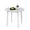 Table de salle à manger ronde 35 pouces avec pieds en bois d'hévéa et plateau en placage texturé marbre