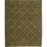 Wool Geometric Area Rug in Green