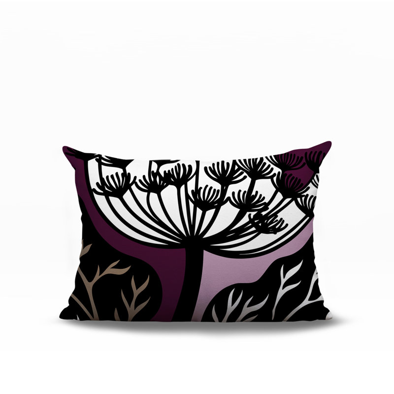 Oreiller rectangulaire réversible intérieur / extérieur Alimi, Rectangle H 18 po x l 25 po, Mauve