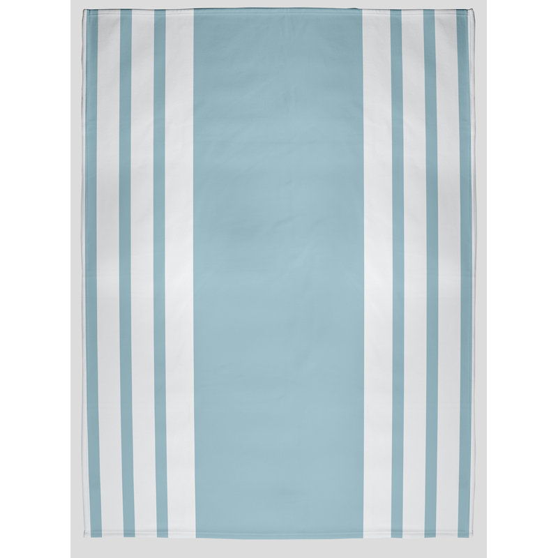 Jeté toutes saisons à rayures épaisses 50 po x 60 po, Bleu clair