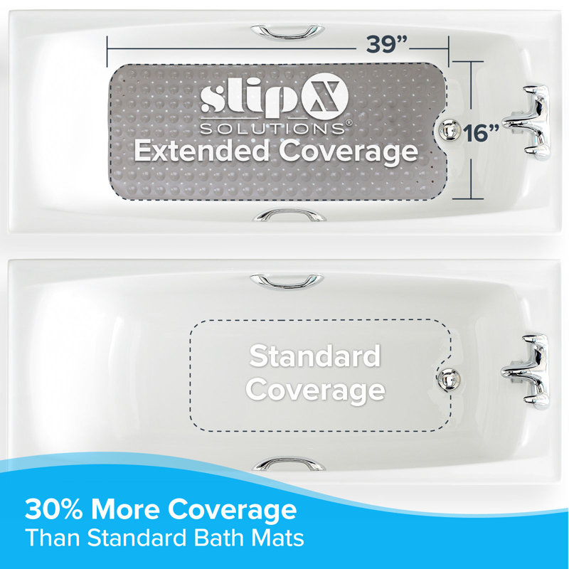 Tapis de bain extra long antidérapant avec ventouses, Brun clair