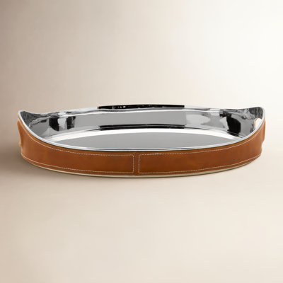 Leather Stitched Stainless Steel Tray