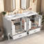 Ensemble de meuble-lavabo 60 po avec lavabo double 60 po, 2 armoires avec porte et 2 tiroirs, gris-111596097