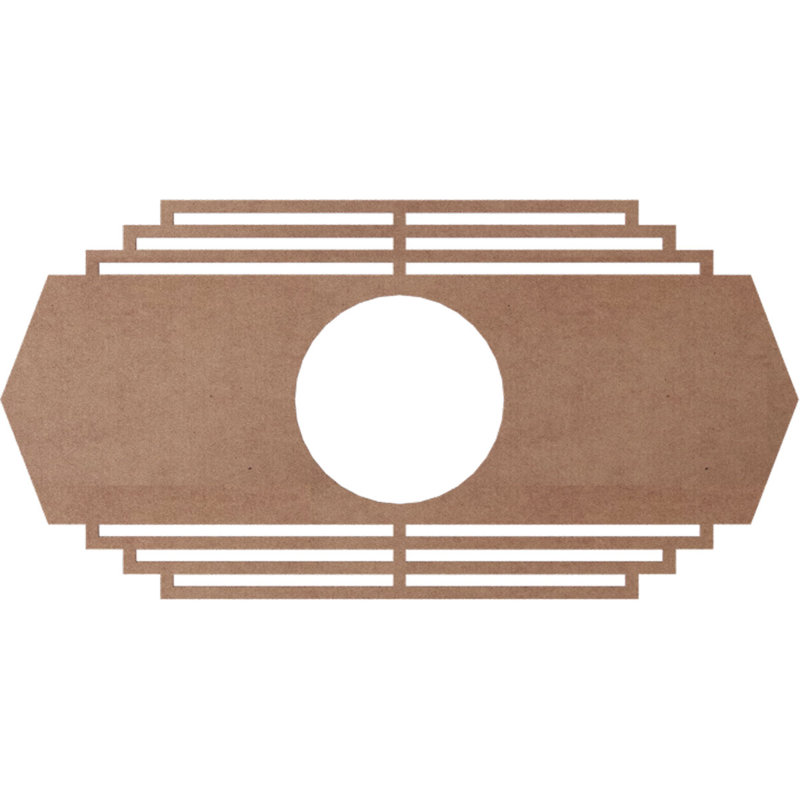 Médaillon de plafond en bois Chrysler, Bois (qualité peinture), H 16 po x l 32 po x P 0,38 po