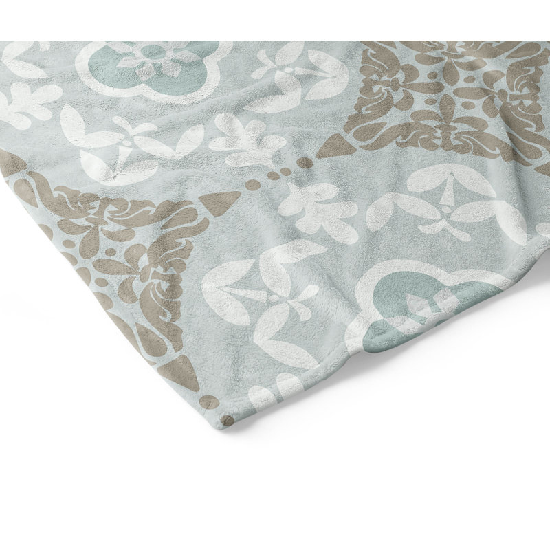 Couverture légère en velours Edan, 80" L x 60" W, Gris