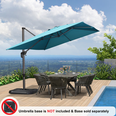 Parasol rectangulaire en porte-à-faux bleu 11 pi x 9 pi Shantella, sans base