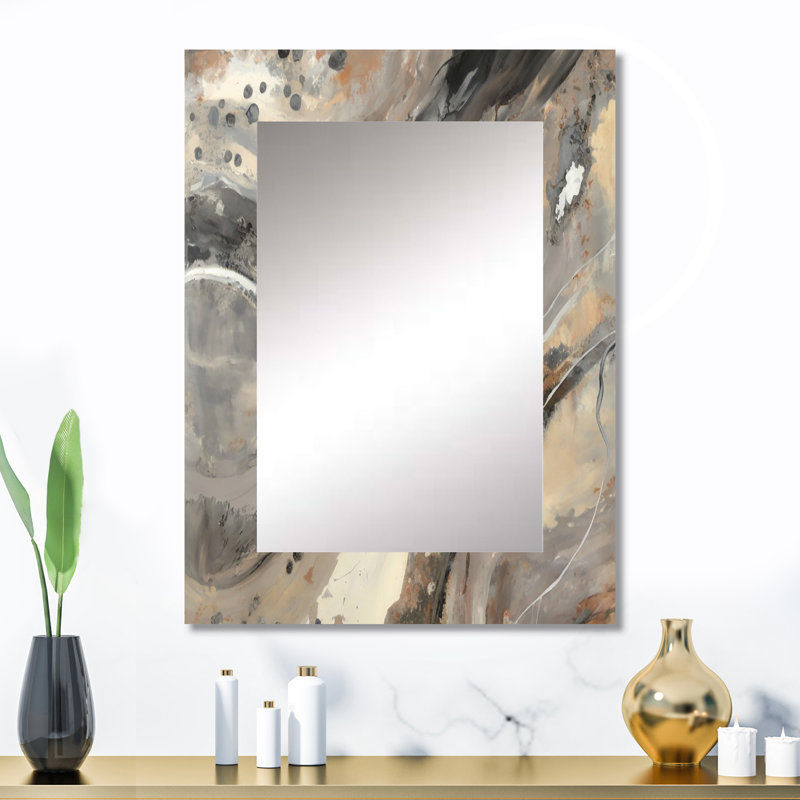 Morning Effervescence III - Abstract Unique Wall Mirror Decor, Modern Large Mirror, Printed Metal Art, 32" x 24"