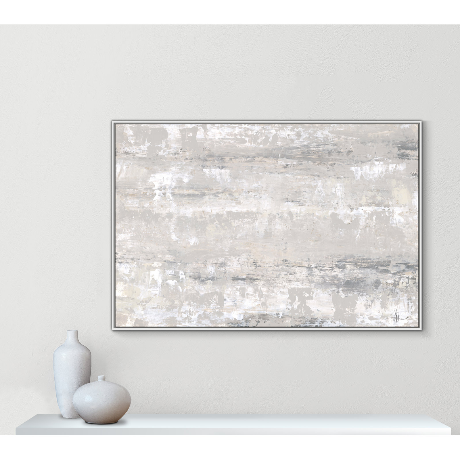 Tryston "Desert Winds" Print by Filippo Ioco, White Framed Canvas, 41.5" H x 61.5" W x 2" D
