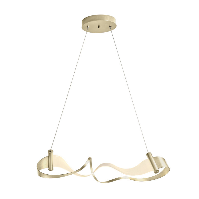 Luminaire suspendu géométrique à DEL 1 lumière Zephyr, Laiton moderne
