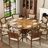 Evonia 59-Inch 8-Seat Round Solid Wood Dining Table
