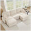 Canapé surdimensionné en U de 105 po en chenille, canapé à assise profonde avec repose-pieds mobile, coussins ronds et coussins de dossier matelassés exquis, pieds à structure encastrée, assemblage facile, convient au salon, beige crème-239152619-239152621