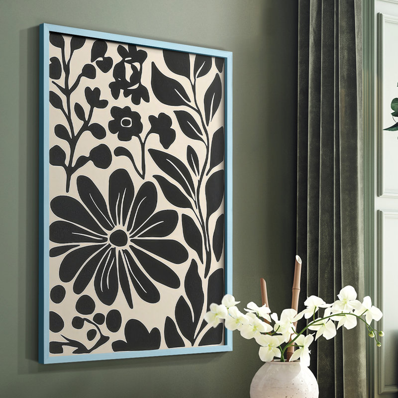 Imprimé floral Floral XV - prêt à être accroché , Bleu, H 20 po x l 16 po