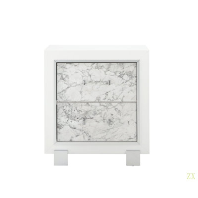 Table de chevet SKYE MARBLE pour chambre à coucher, salon, garde-robe