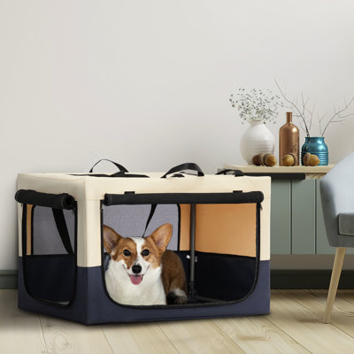 Chenil pour chat - pliable, tissu, avec zone de loisirs pour chien pliable en maille ventilée