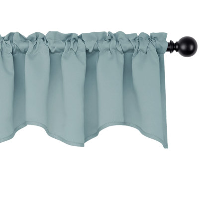 Rod Pocket Blackout Scalloped Kitchen Valances,1 Panel
