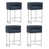 Navy Blue Faux Leather/Light Gray