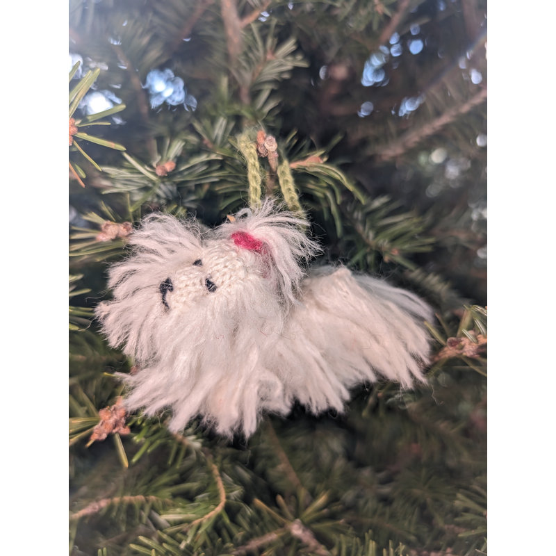Arcadia Home Maltese Hand-Knit Ornament