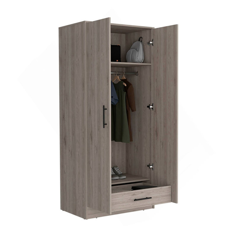 180 Armoire Beery, chambre à coucher, gris clair, Gris clair
