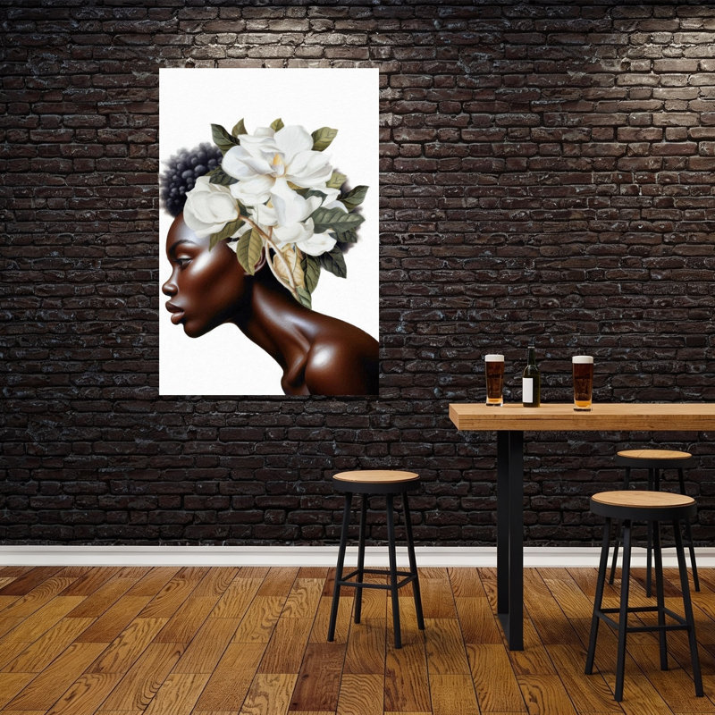 Elegant Magnolia Profile Elegant Serene Abstract Magnolia Flower Portrait Wall Art Print 1 Piece Wrapped Canvas Wall Art