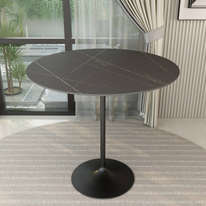 Table de salle à manger Crandall, 48 po de largeur, Gris marbre